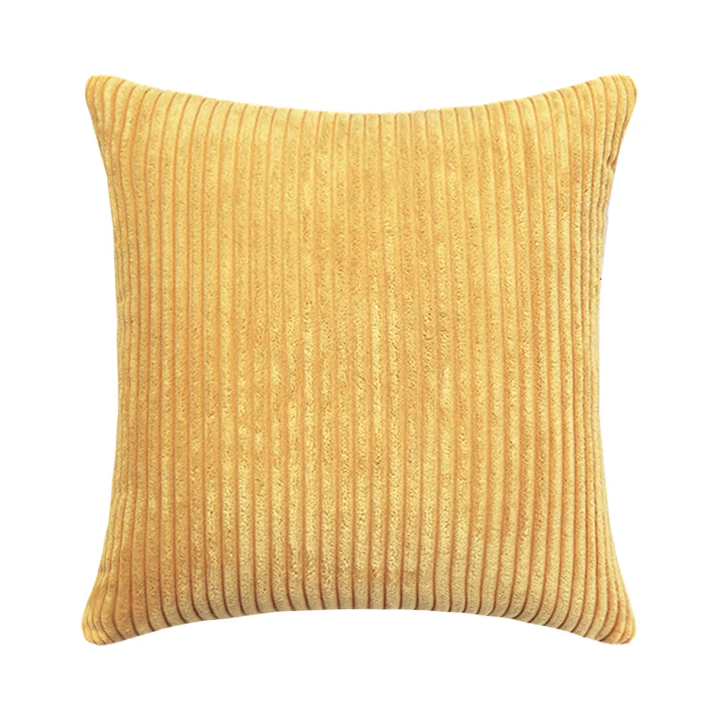 Striped Corduroy Fabric Cushion Cover