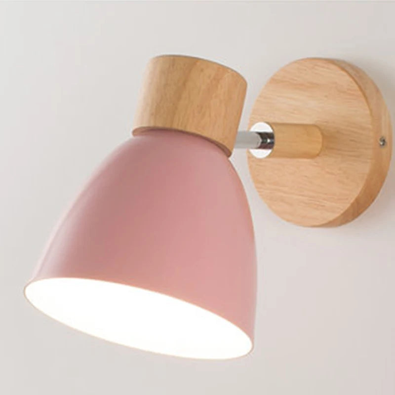 Wooden Nordic Wall Lamp With Switch