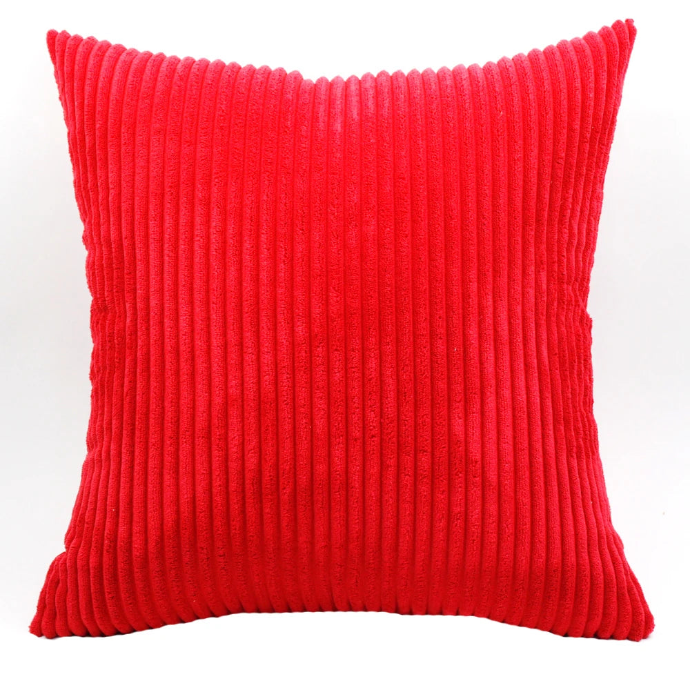 Striped Corduroy Fabric Cushion Cover