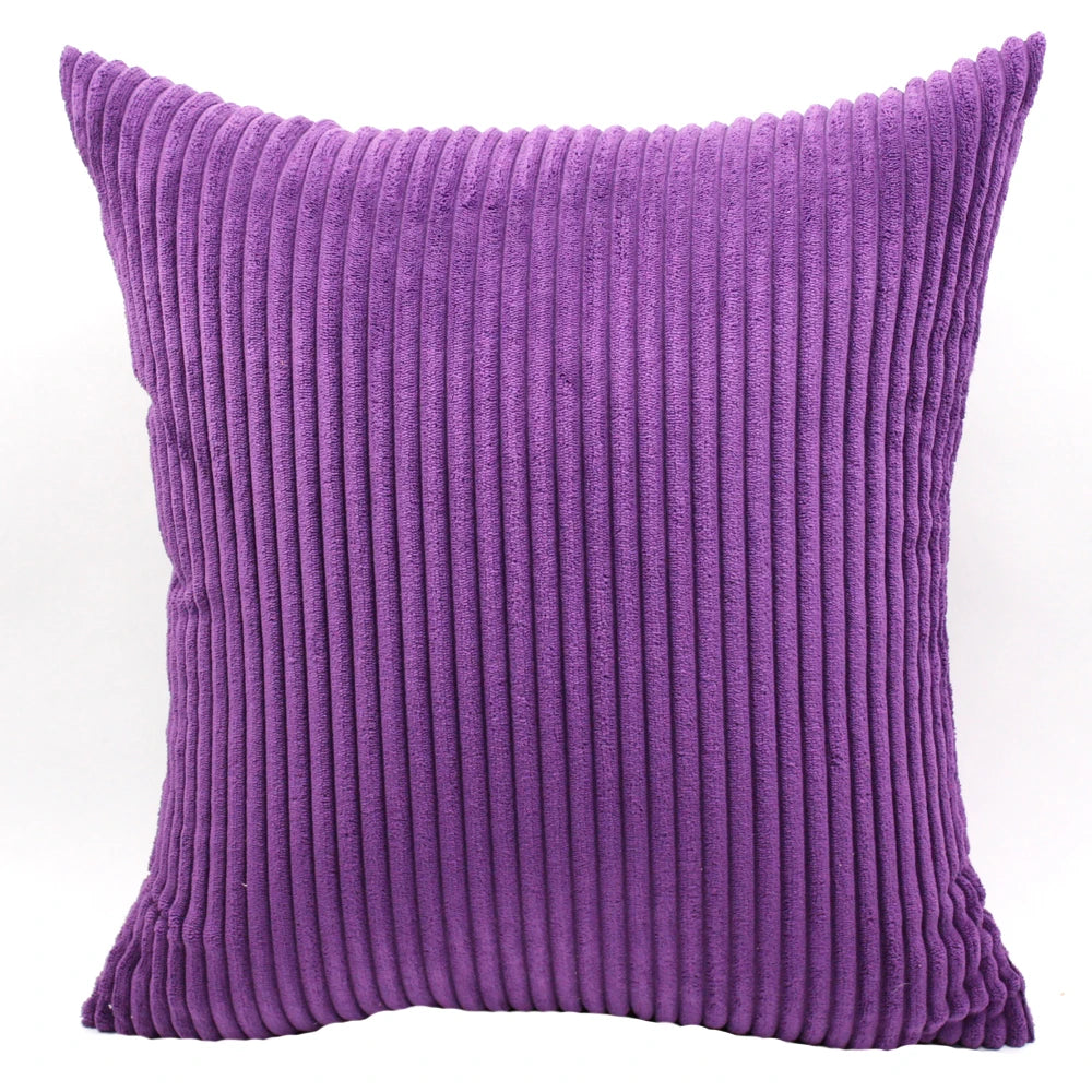 Striped Corduroy Fabric Cushion Cover