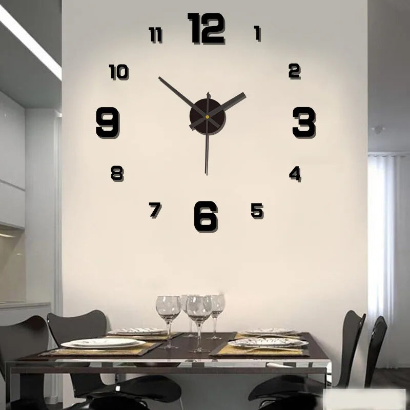 3D Acrylic Mirror Wall Clock