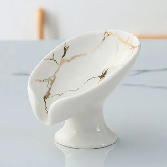 1Pc Ceramic Leaf Shower Soap Holder