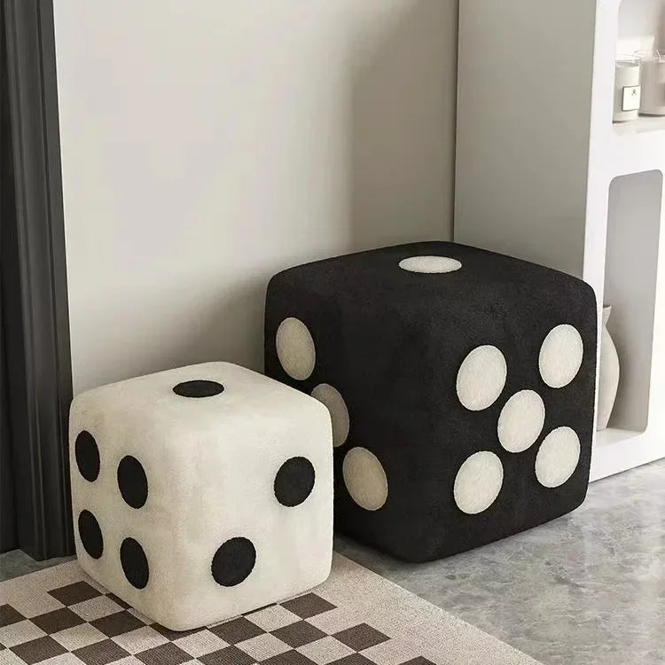Velvet Household Dice Shoe Stool