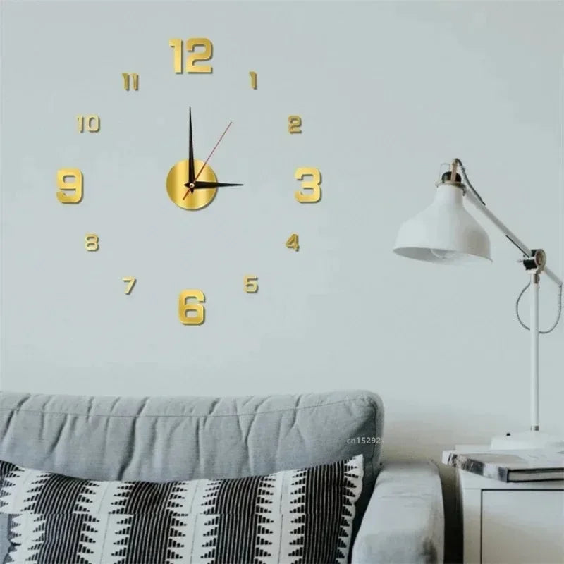 3D Acrylic Mirror Wall Clock