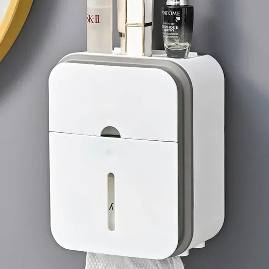 1Pc Toilet Roll Paper Holder Double Layer Large Capacity Storage Box