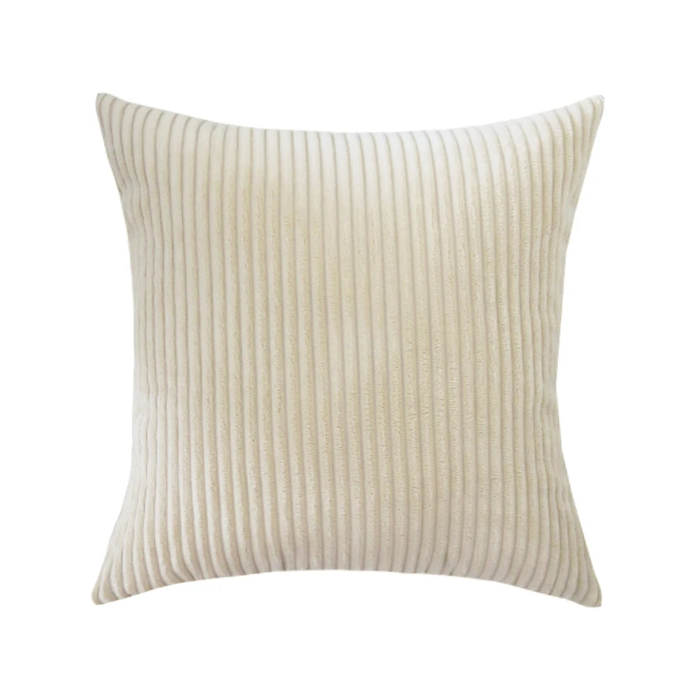Striped Corduroy Fabric Cushion Cover