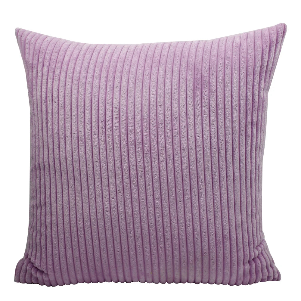Striped Corduroy Fabric Cushion Cover
