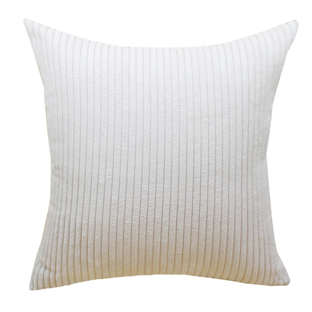 Striped Corduroy Fabric Cushion Cover