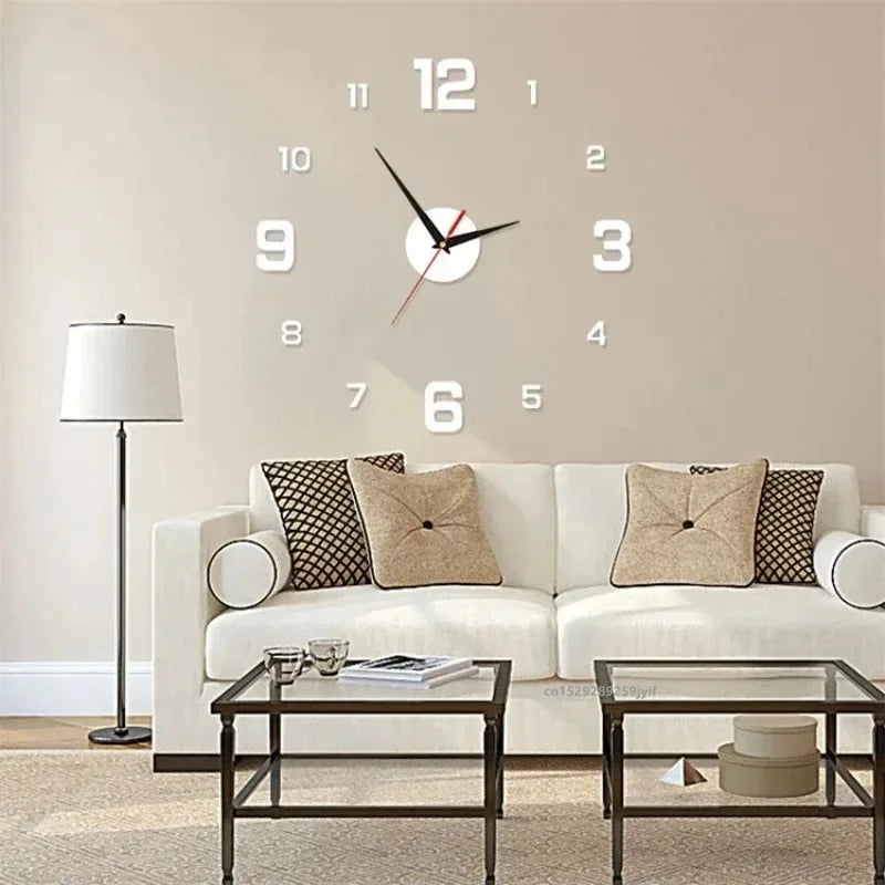 3D Acrylic Mirror Wall Clock