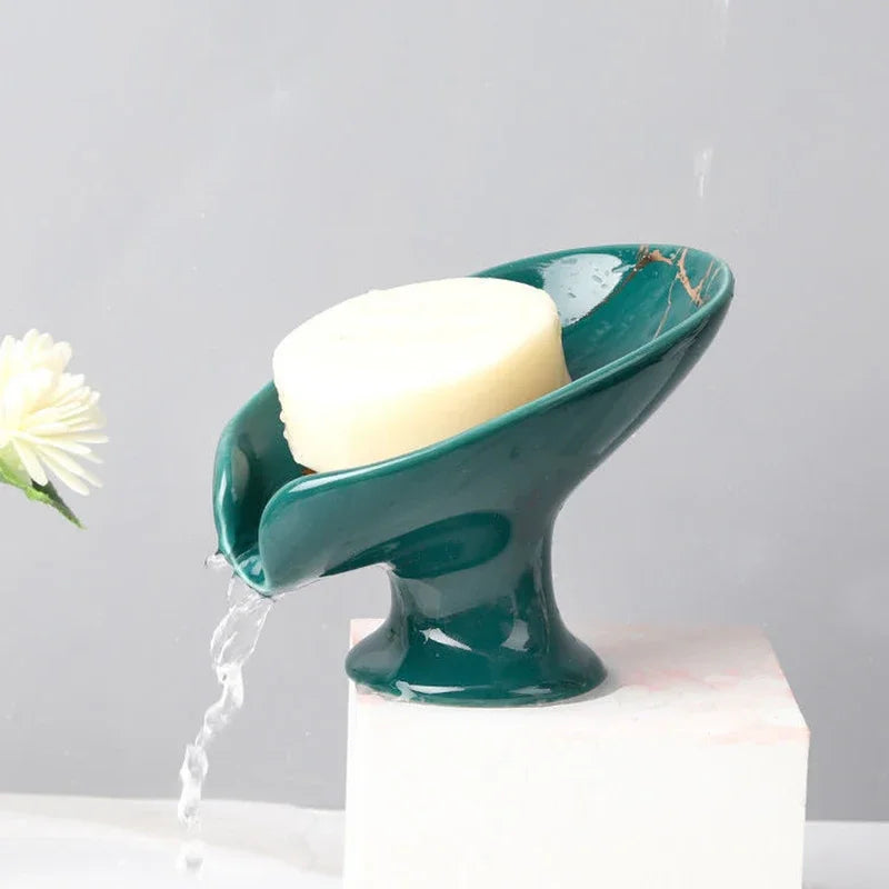 1Pc Ceramic Leaf Shower Soap Holder