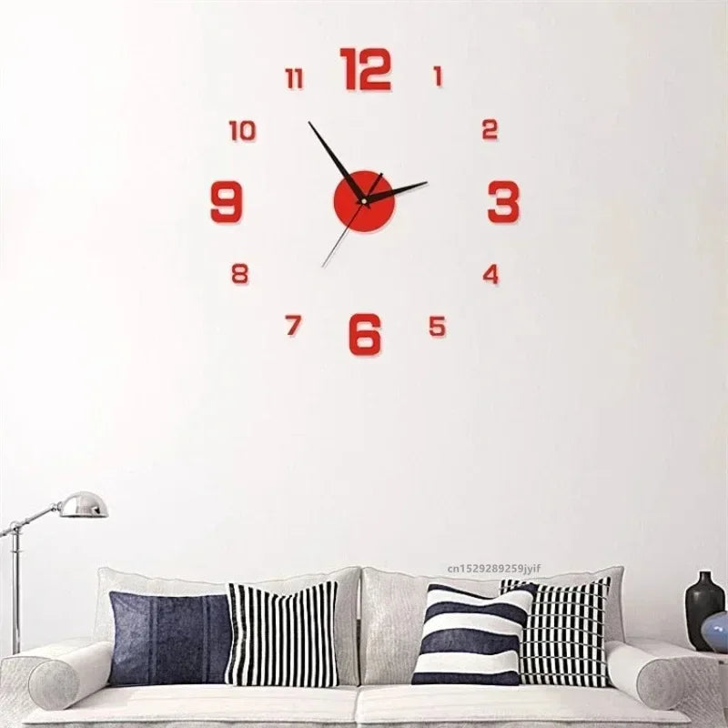 3D Acrylic Mirror Wall Clock