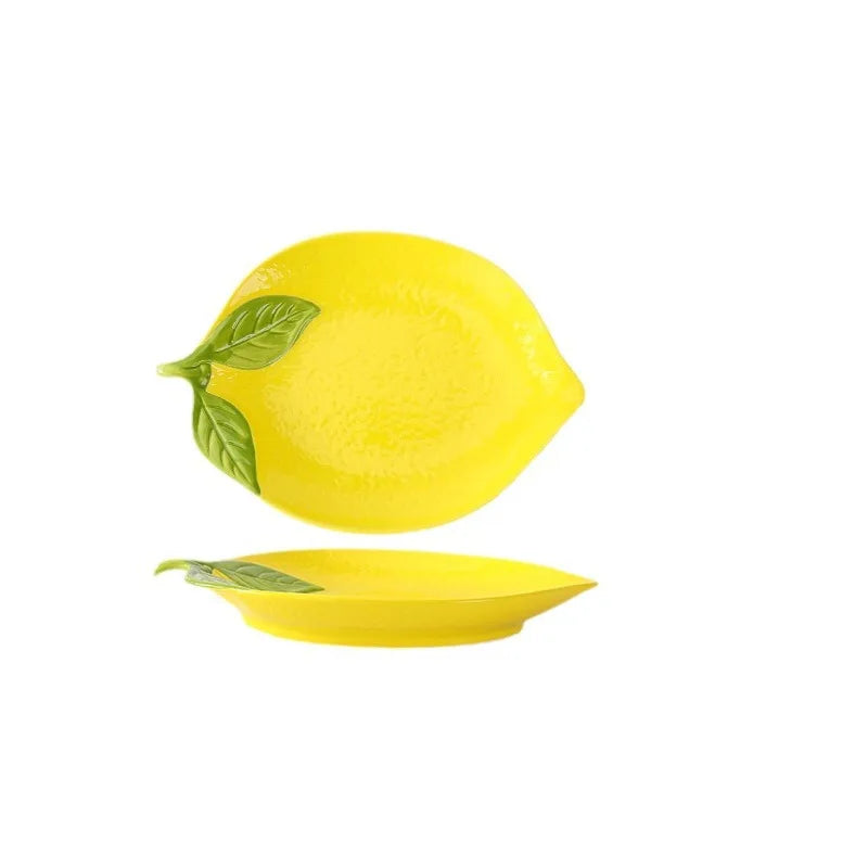 Creative Cartoon Lemon Shaped Ceramic Salad Bowl Soup Bowl Snack Plate