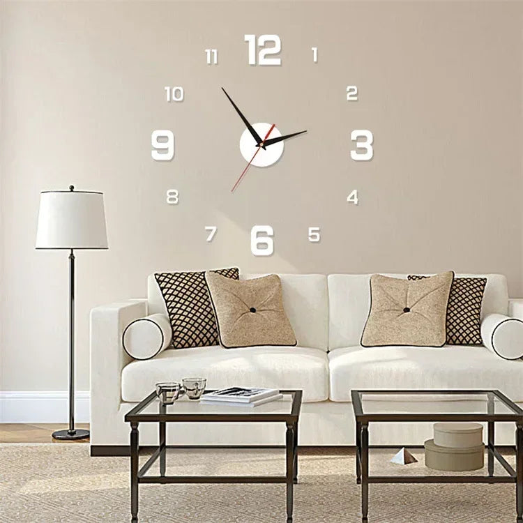 3D Acrylic Mirror Wall Clock