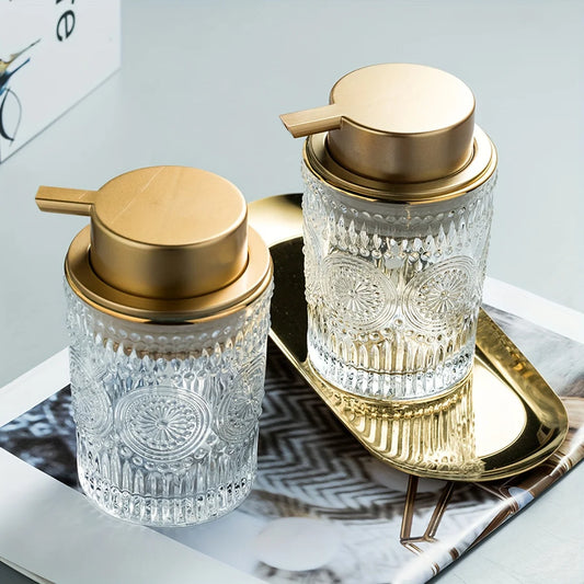 1Pc Embossed Glass Foam Soap Dispenser